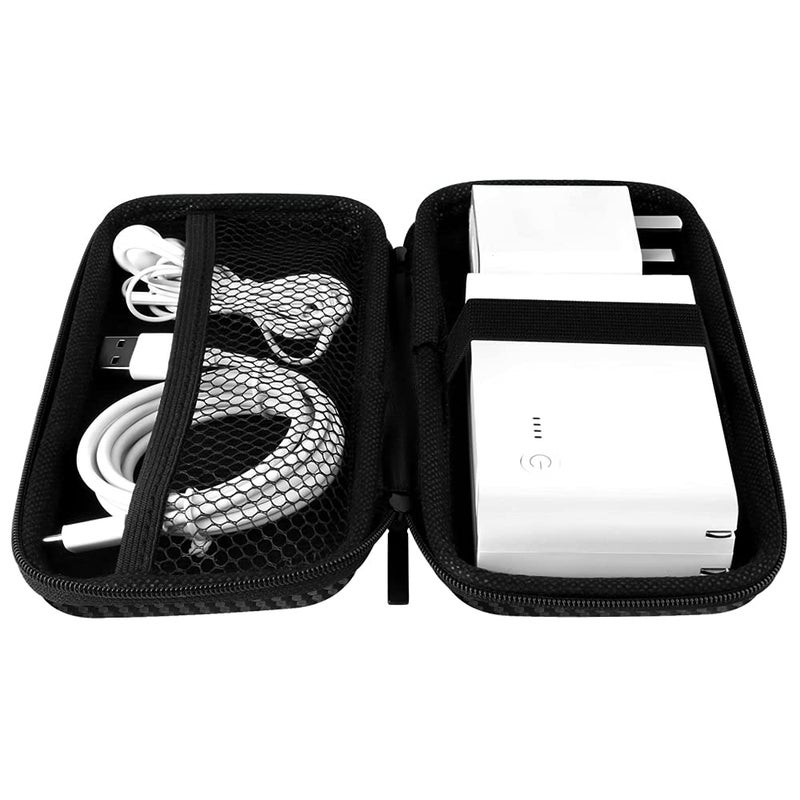 iMangoo Shockproof Carrying Charger Case Hard Protective EVA Impact Resistant Power Bank Pouch Small Electronics Organizer Cable Accessory Travel Essentials for Women  Size 6.5''x3.2''x1'' Fiber Black - Image 5